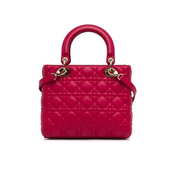 Pre Loved Dior Medium Lambskin Cannage Lady - Picture 3 of 8